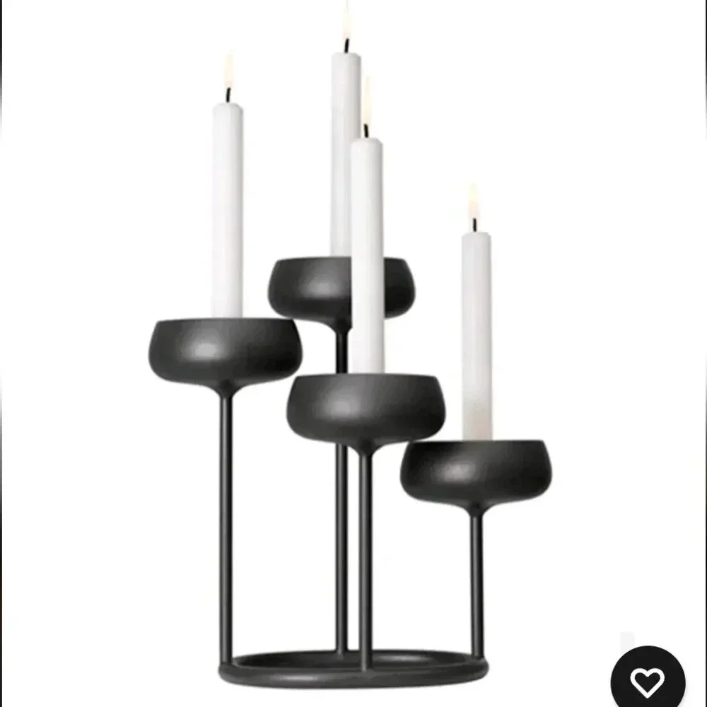 IITTALA Finland Nappula Candelabra 4-Candle Holder Dark Grey Steel Matti Klenell